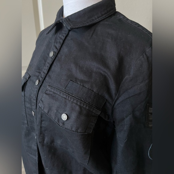 Zadig & Voltaire military style  Black Button Down Shirt - Picture 6 of 13